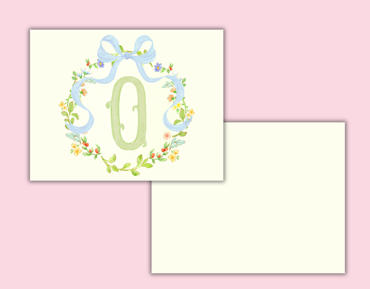 Floral Monogram Thank You Card Set