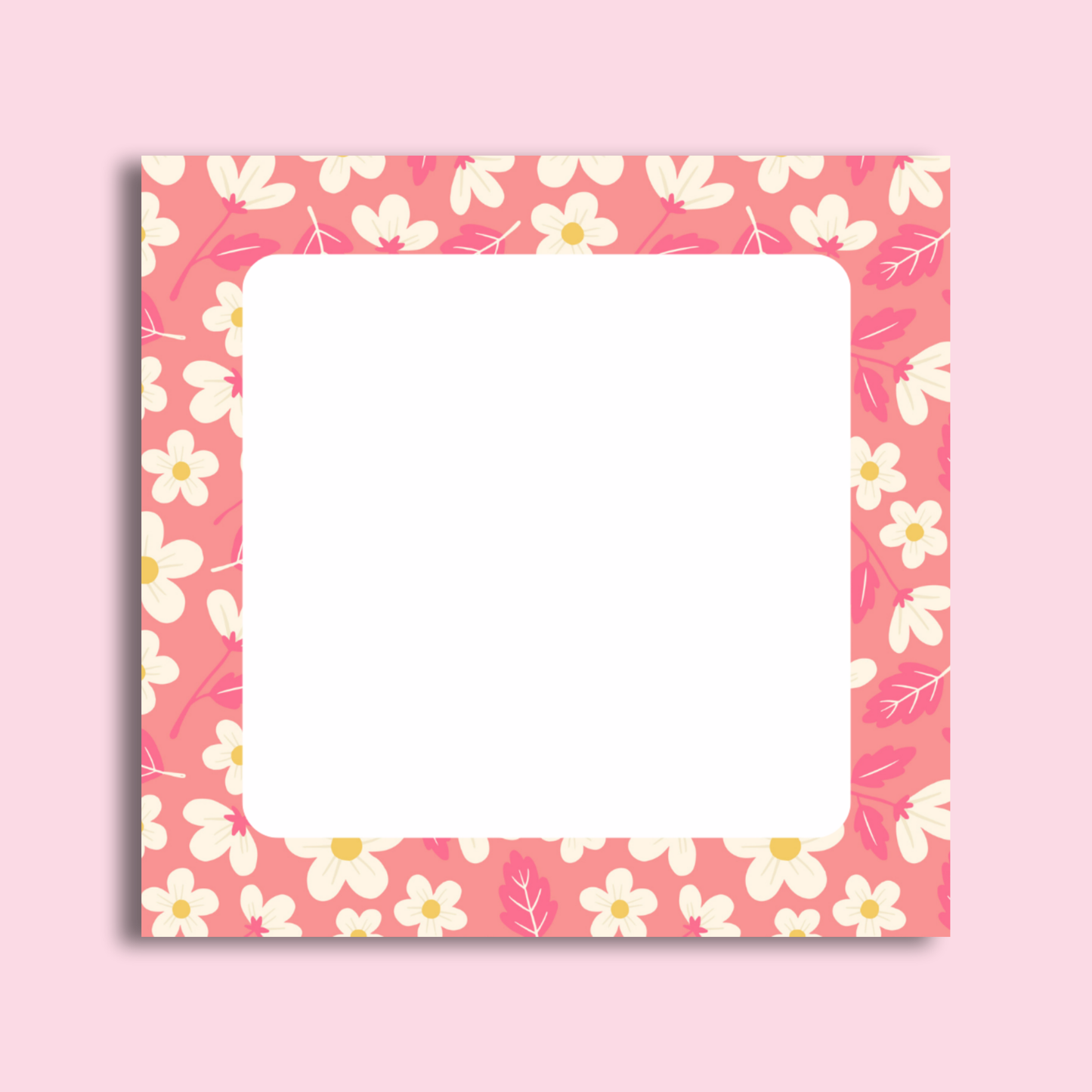 White Daisy Sticky Note Pad