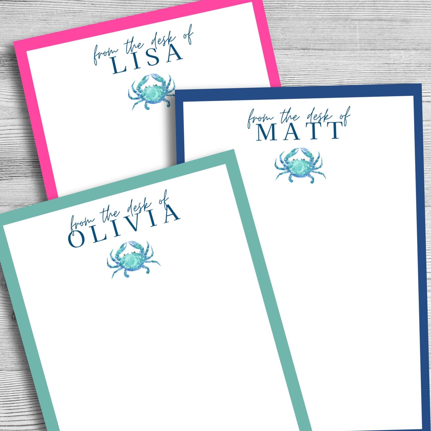 Personalized Crab Notepad