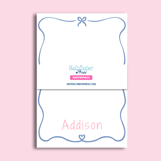Personalized Bow Notepad