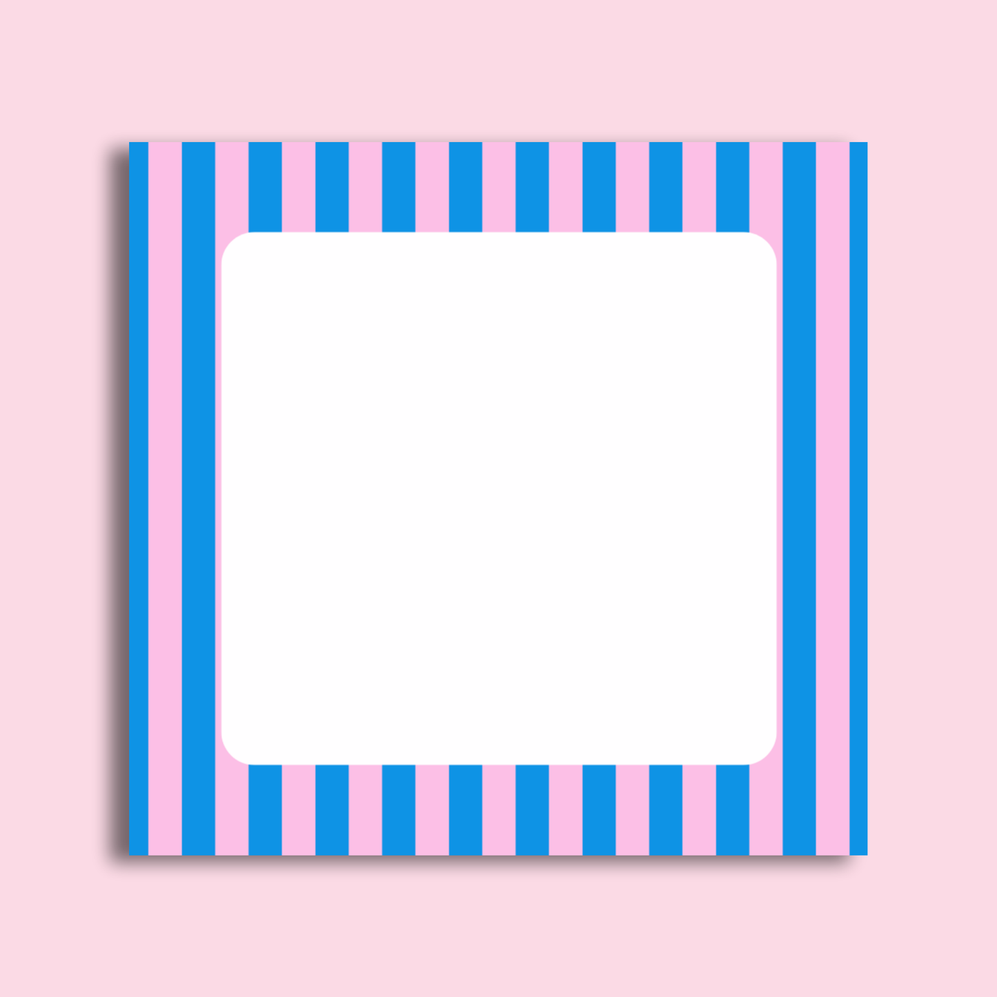Striped Sticky Note Pad Pink and Blue