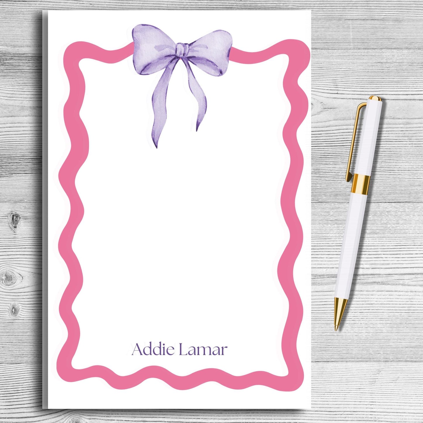 Personalized Bow Notepad