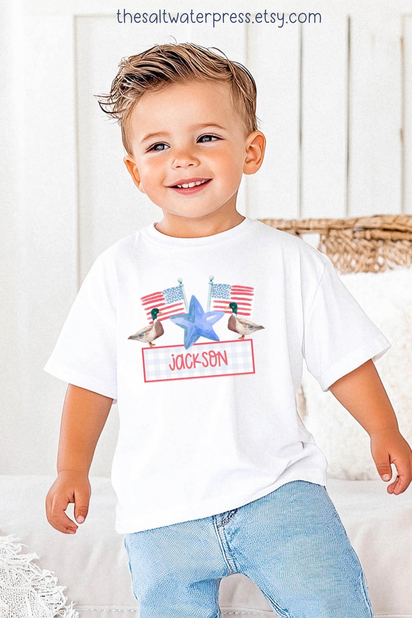 Personalized Fourth July Shirt – Custom Name Kids Patriotic Tee