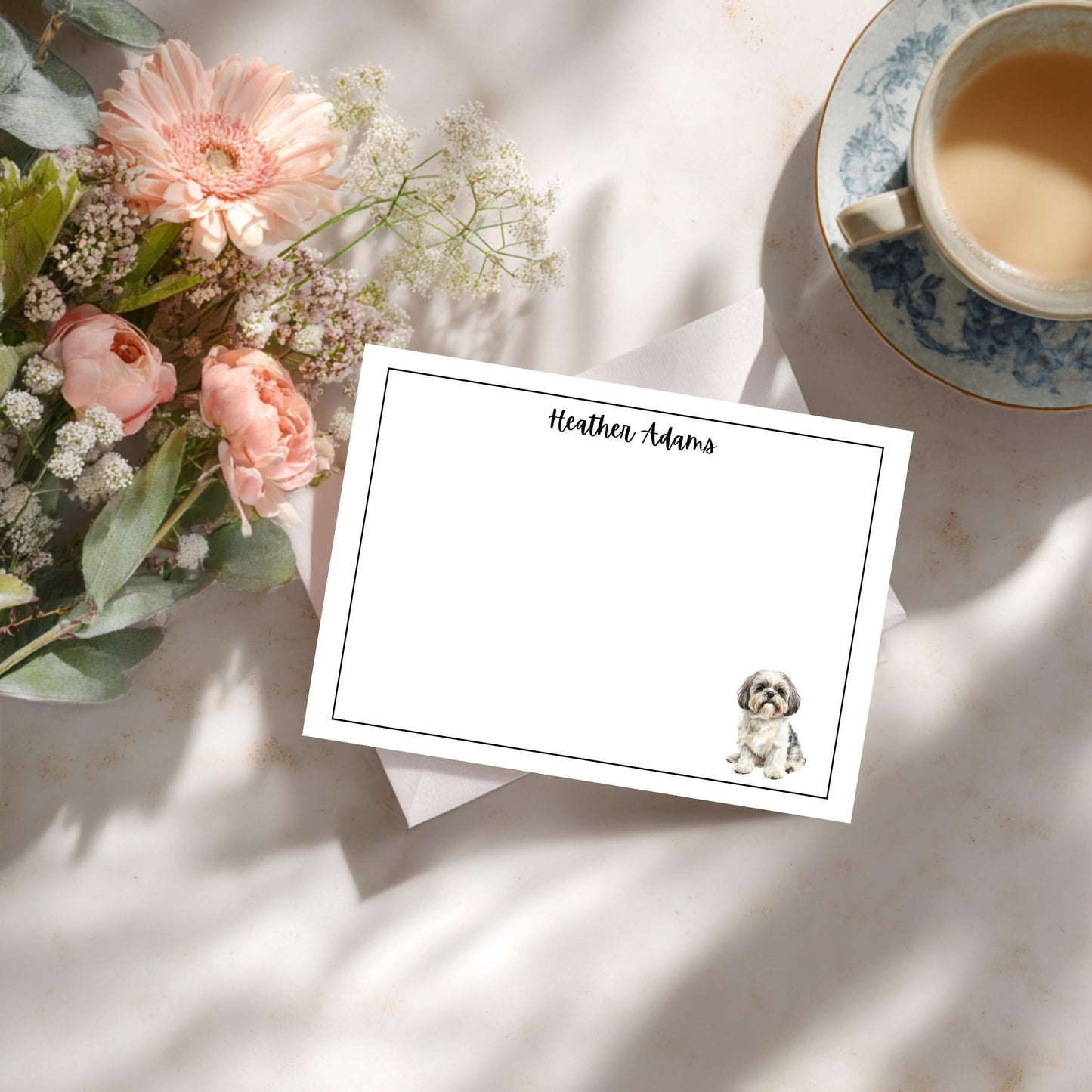 Personalized Dog Stationery – Custom Shih Tzu Thank You Cards