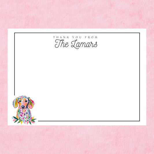 Personalized Dachshund Notecards