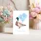 Mallard Thank You Card – Illustrated Watercolor Duck Mallard