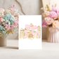 Sandcastle Greeting Card – Watercolor Beach Birthday Card, Blank Inside