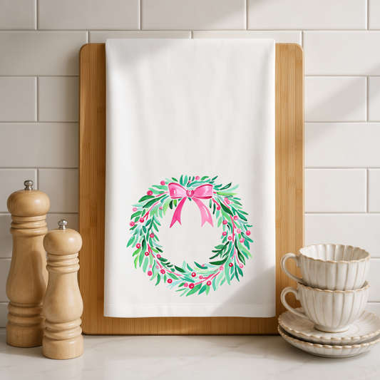 Christmas Wreath Tea Towel