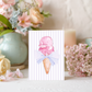 Ice Cream Birthday Card – Watercolor Design Blank Inside with Envelope