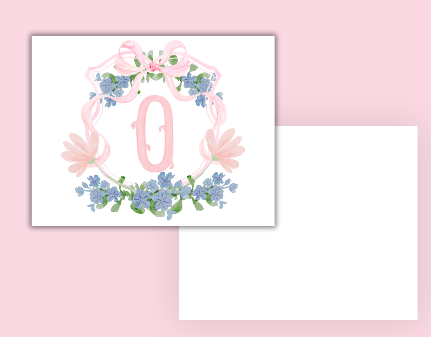 Floral Monogram Thank You Card Set