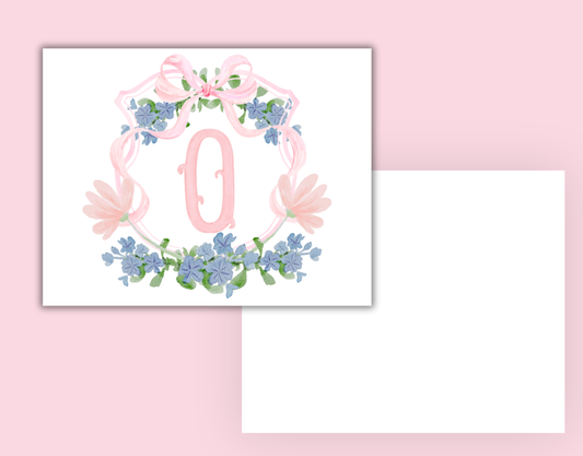 Floral Monogram Thank You Card Set
