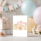 Sandcastle Greeting Card – Watercolor Beach Birthday Card, Blank Inside
