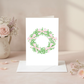 Wreath with Pink Bows Greeting Card – Watercolor Design on Linen Cardstock
