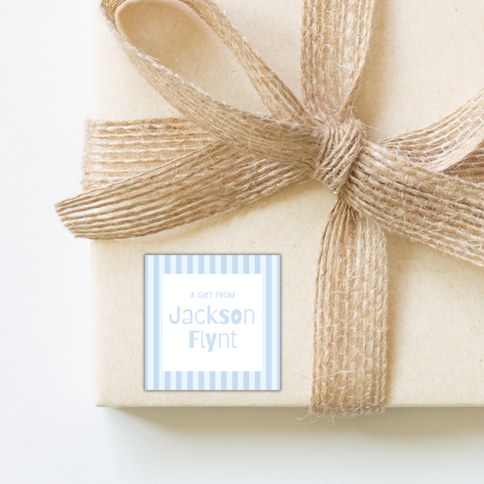 Light Blue Striped Gift Tags