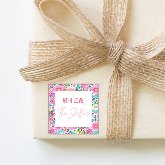 Pink Floral Gift Tag