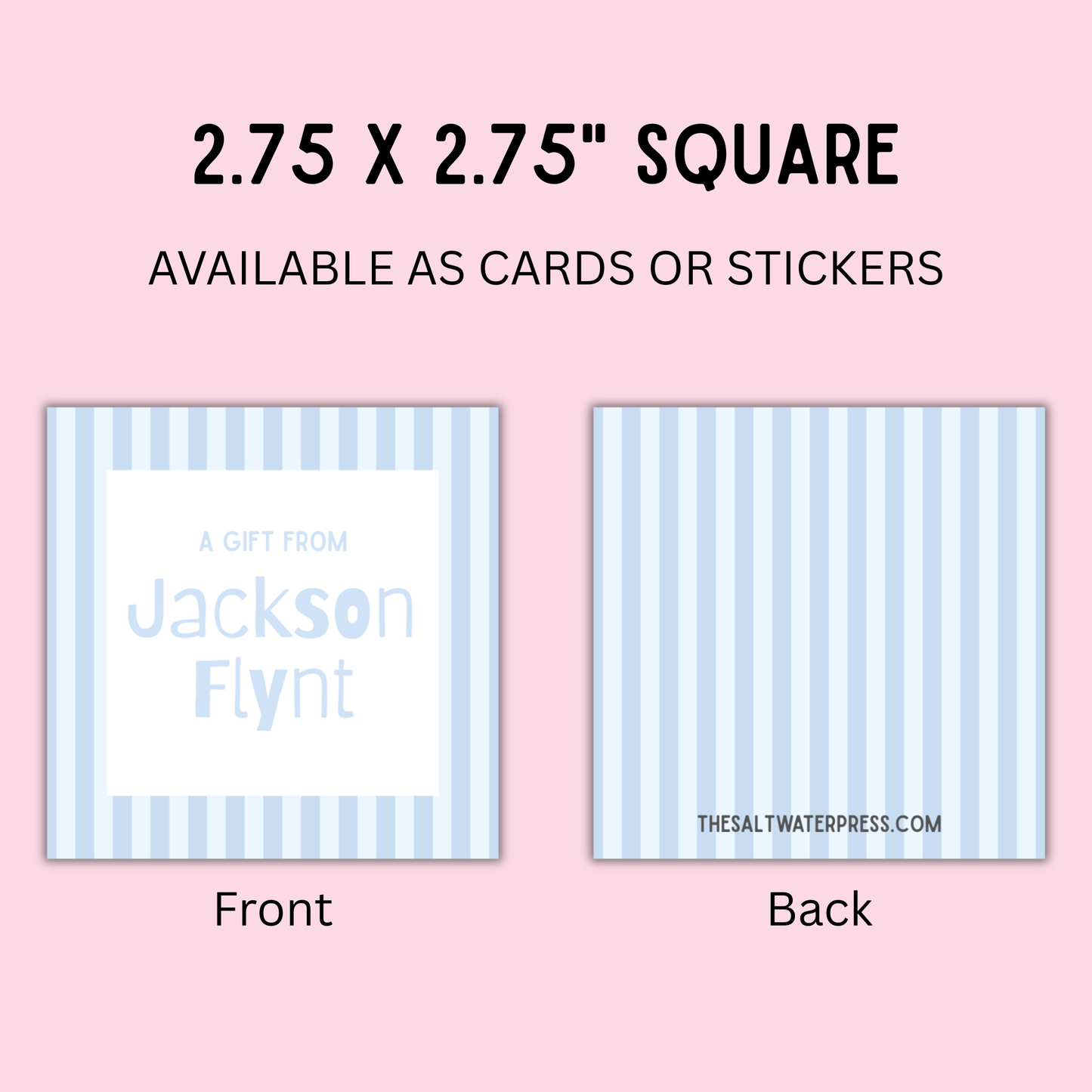 Light Blue Striped Gift Tags