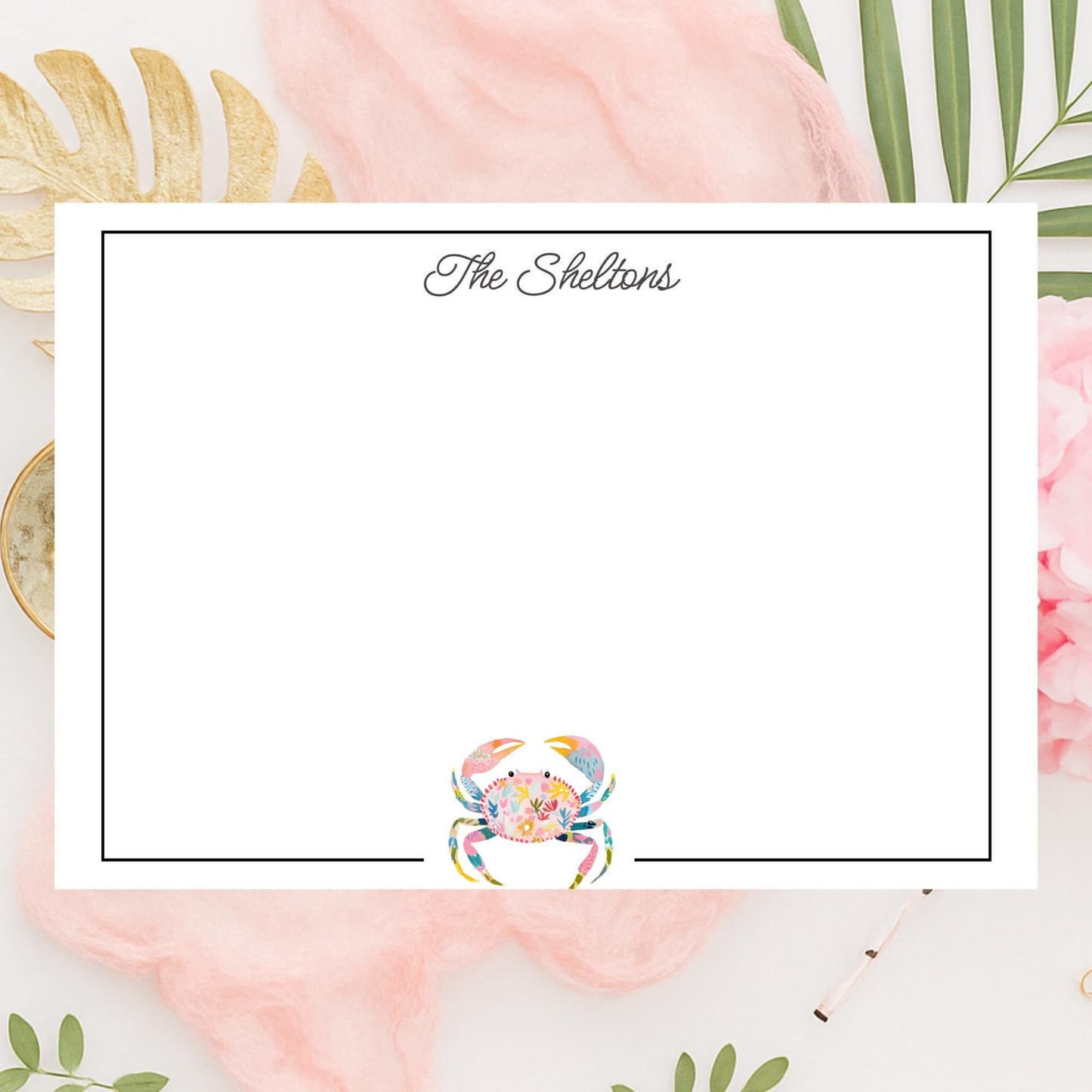 Personalized Crab Notecards