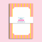 Pink and Orange Striped Notepad