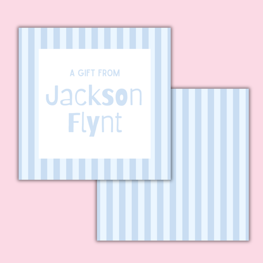 Light Blue Striped Gift Tags