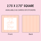 Coral Striped Gift Tag