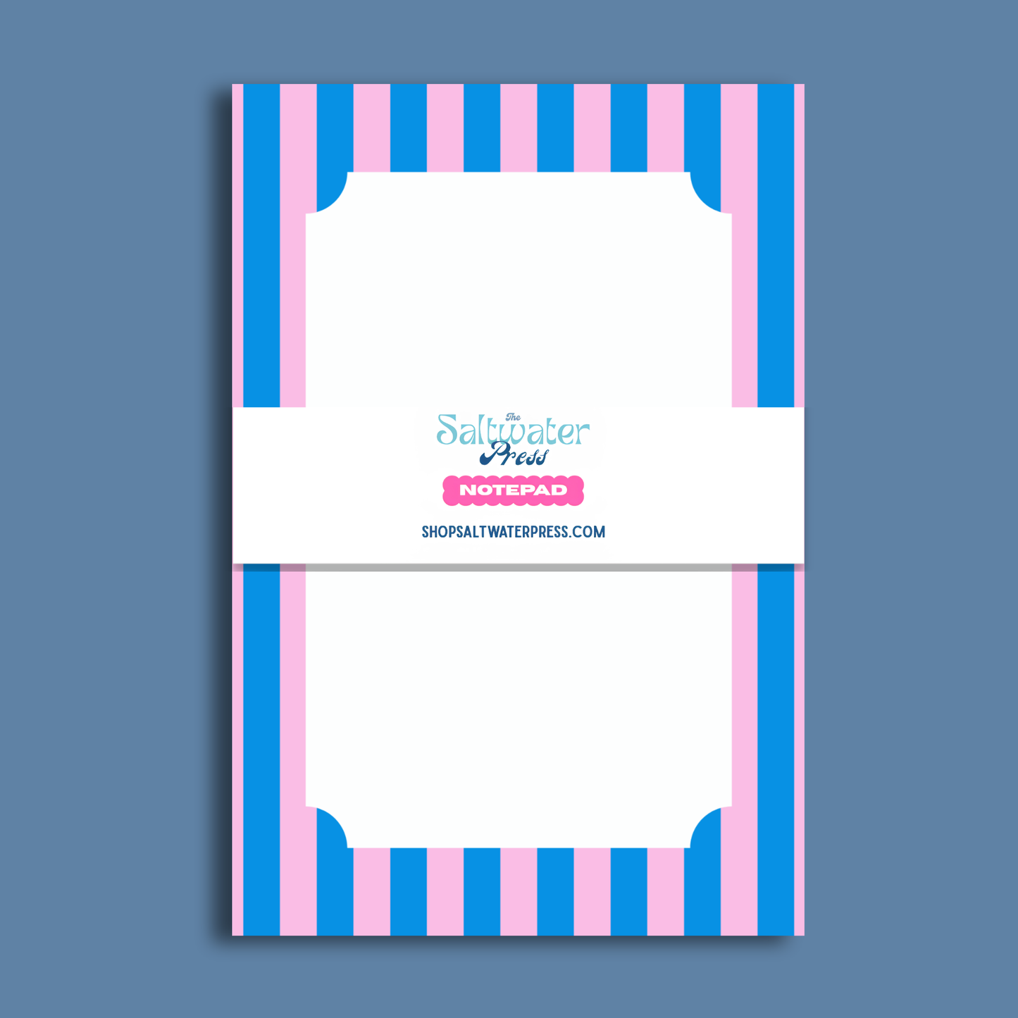 Pink and Blue Striped Notepad