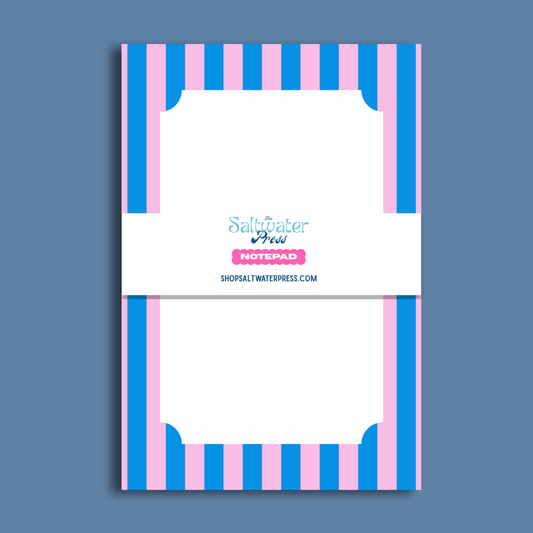 Pink and Blue Striped Notepad