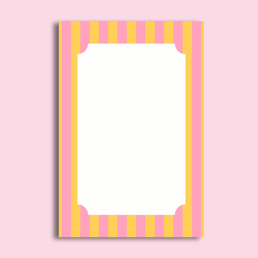 Pink and Orange Striped Notepad