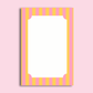 Pink and Orange Striped Notepad