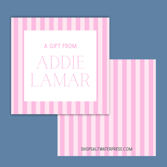 Pink Striped Gift Tag