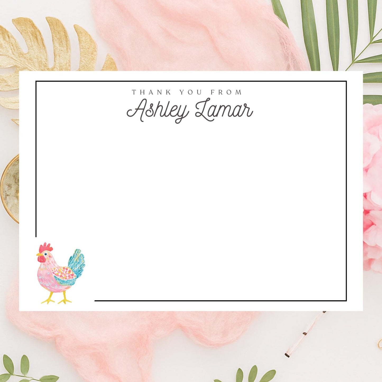 Personalized Rooster Notecards