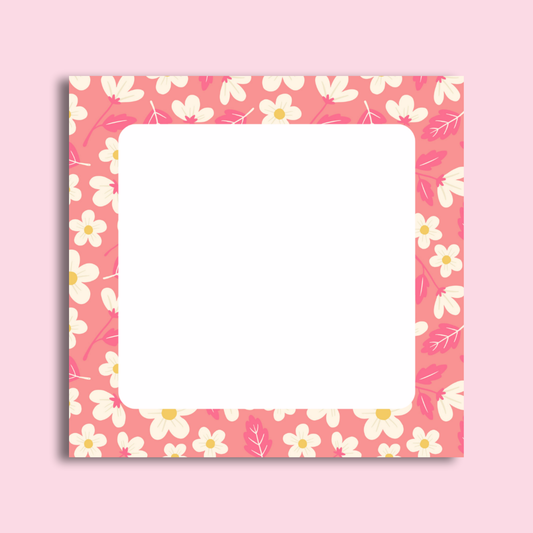White Daisy Sticky Note Pad