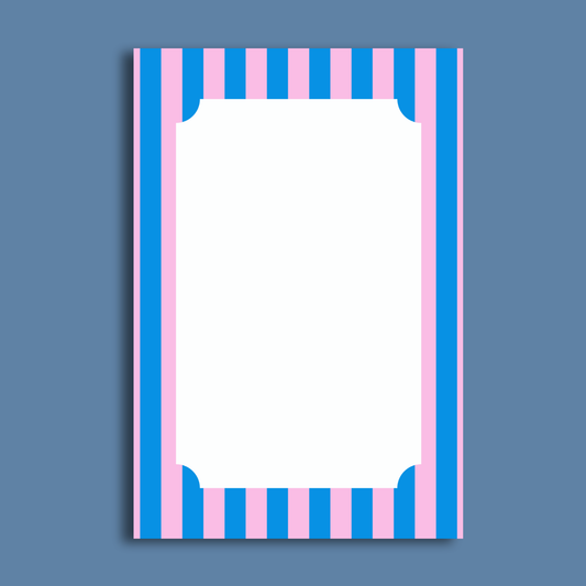 Pink and Blue Striped Notepad