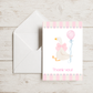 Baby Shower Thank You Card – Silly Goose Design Pink Girl Theme
