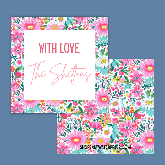 Pink Floral Gift Tag