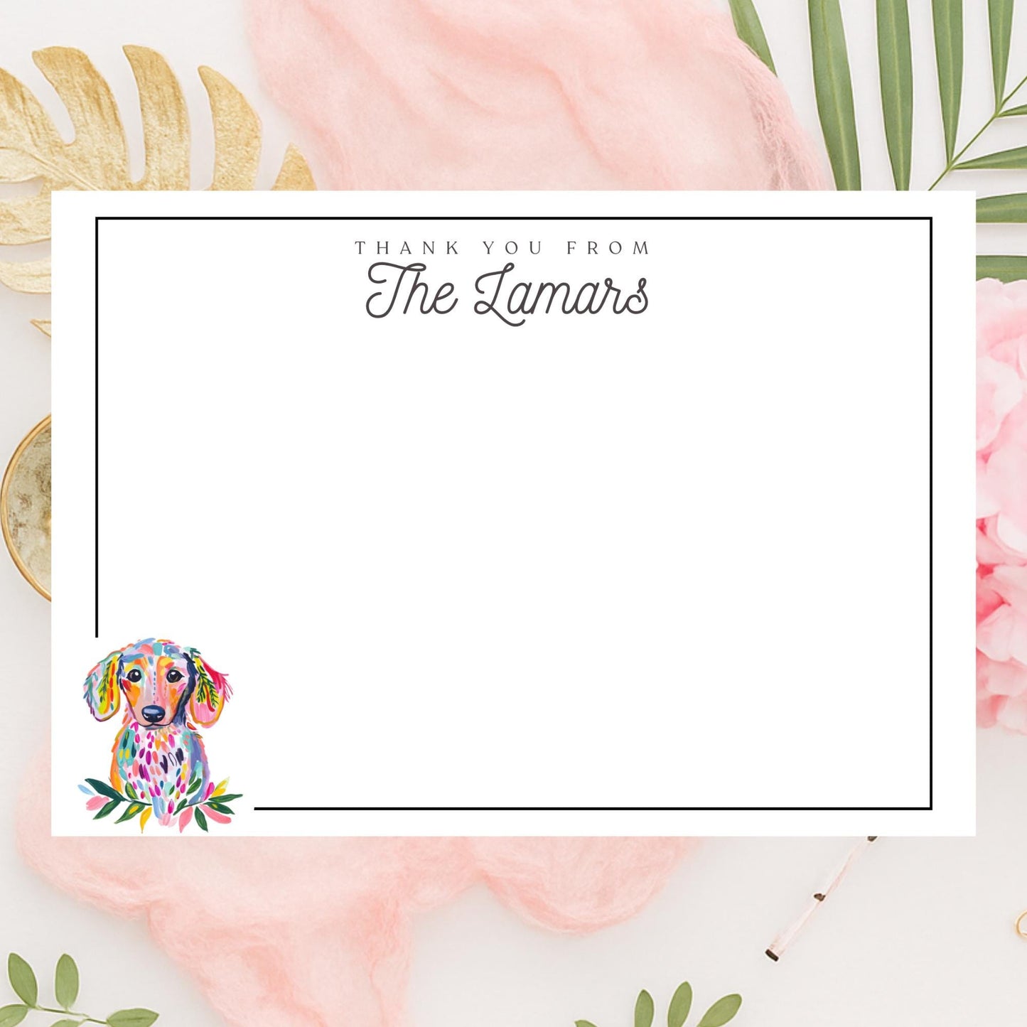 Personalized Dachshund Notecards