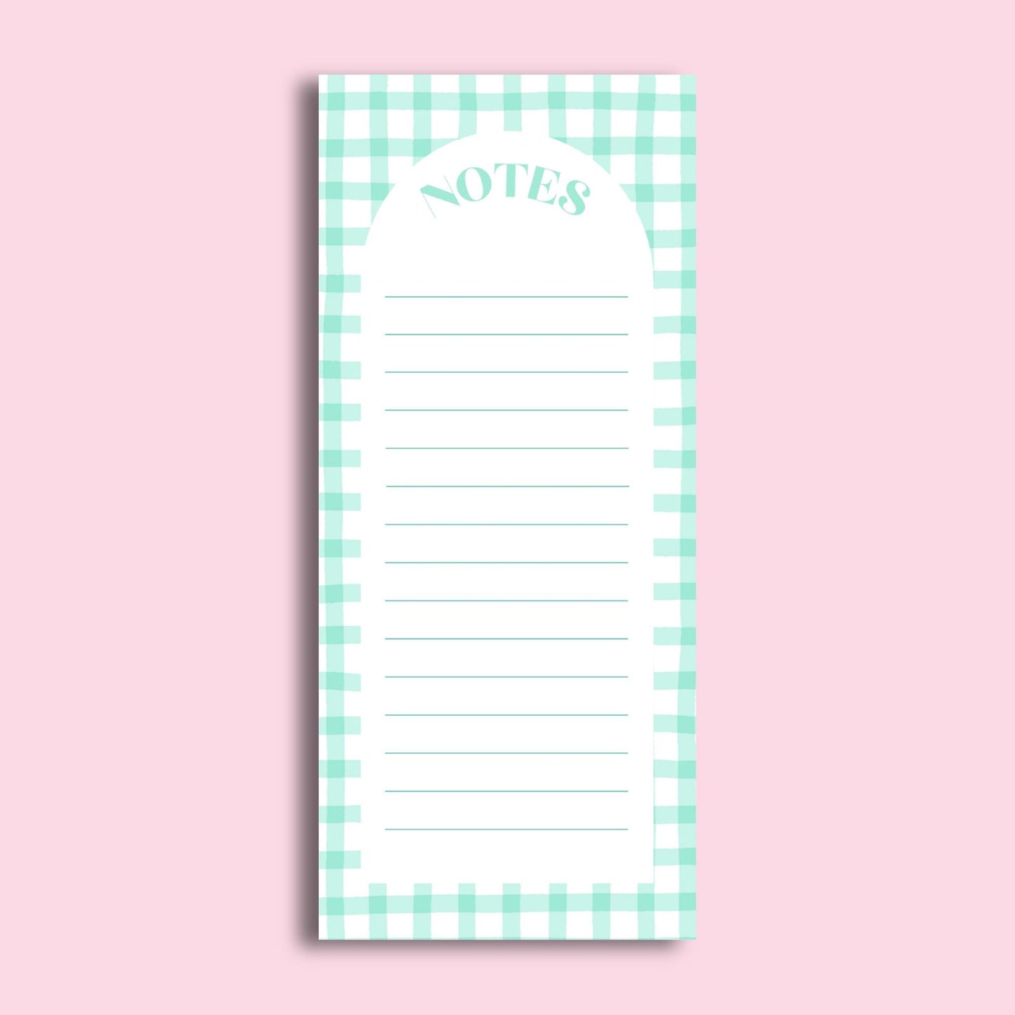 Mint Gingham Notepad