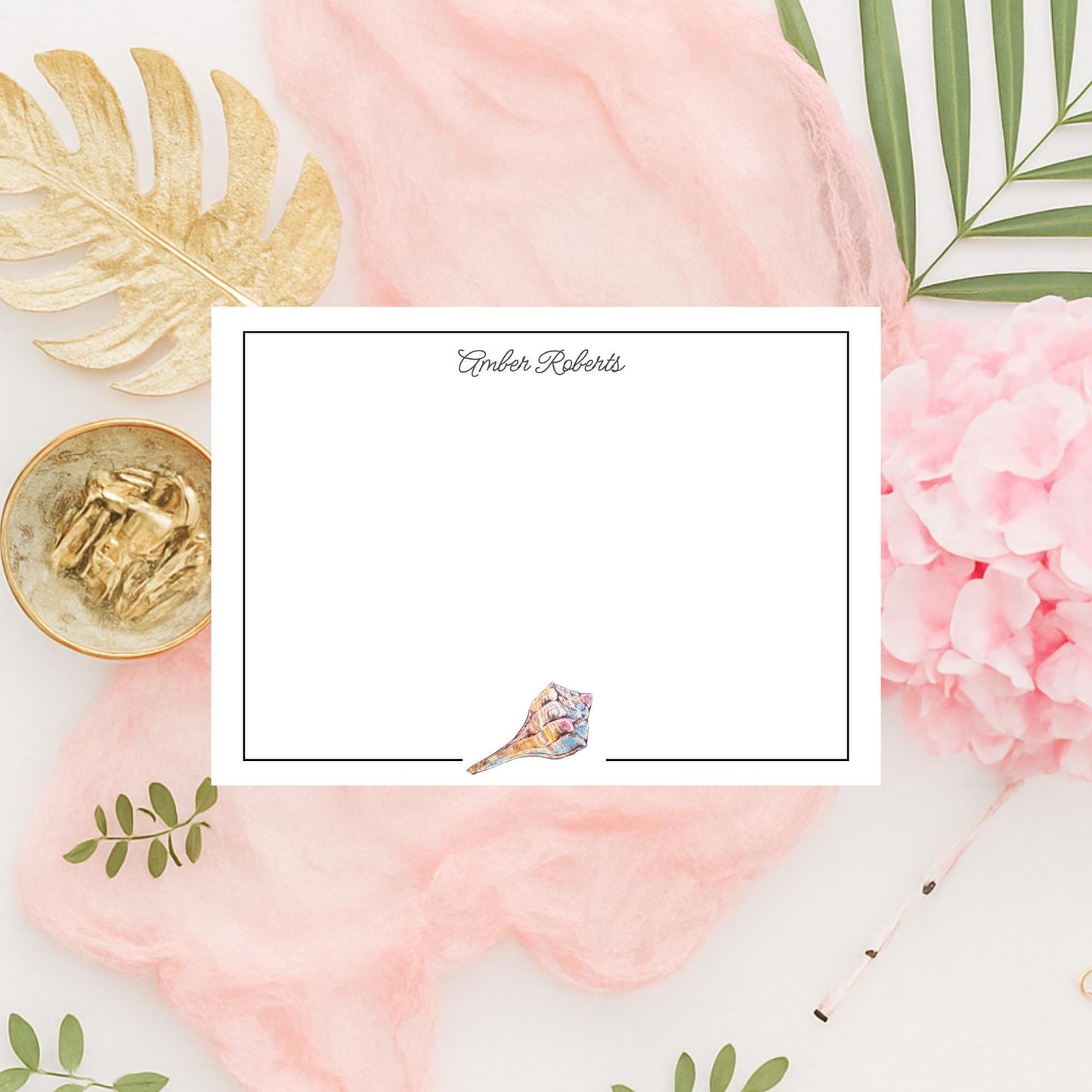 Personalized Seashell Notecards