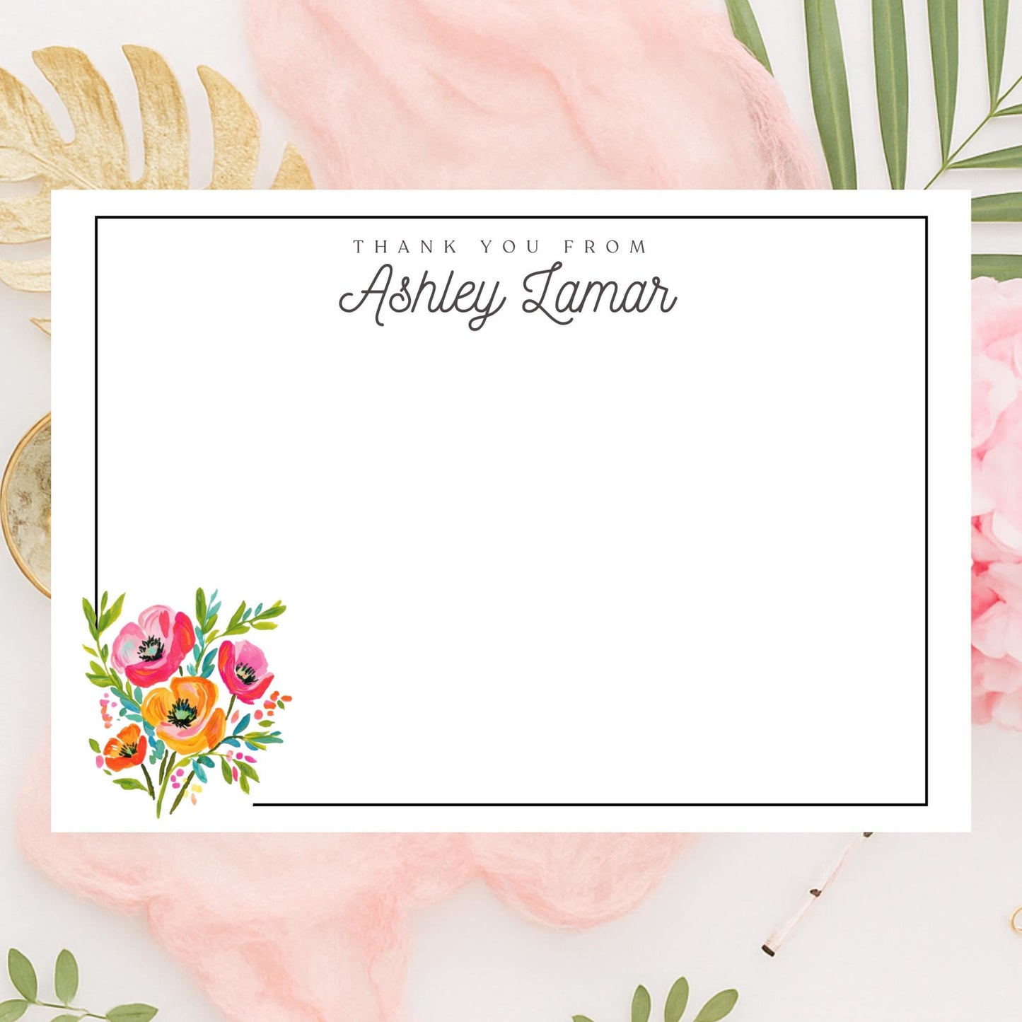 Personalized Floral Notecards