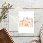 Sandcastle Greeting Card – Watercolor Beach Birthday Card, Blank Inside