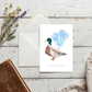 Mallard Thank You Card – Illustrated Watercolor Duck Mallard