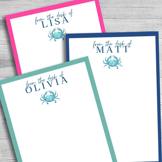 Personalized Crab Notepad