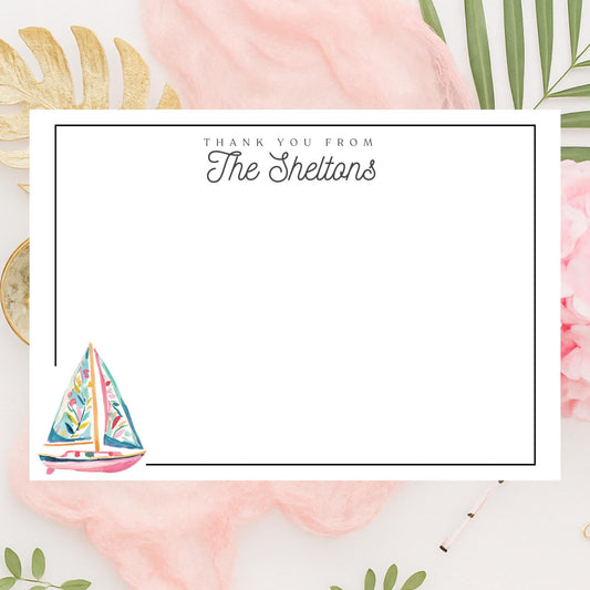 Personalized Sailboat Notecards