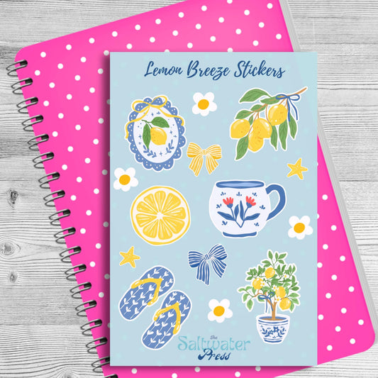 Coastal Lemons Sticker Sheet