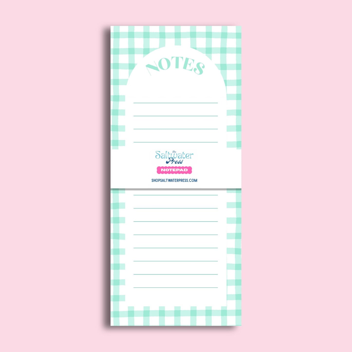 Mint Gingham Notepad