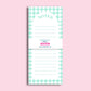 Mint Gingham Notepad