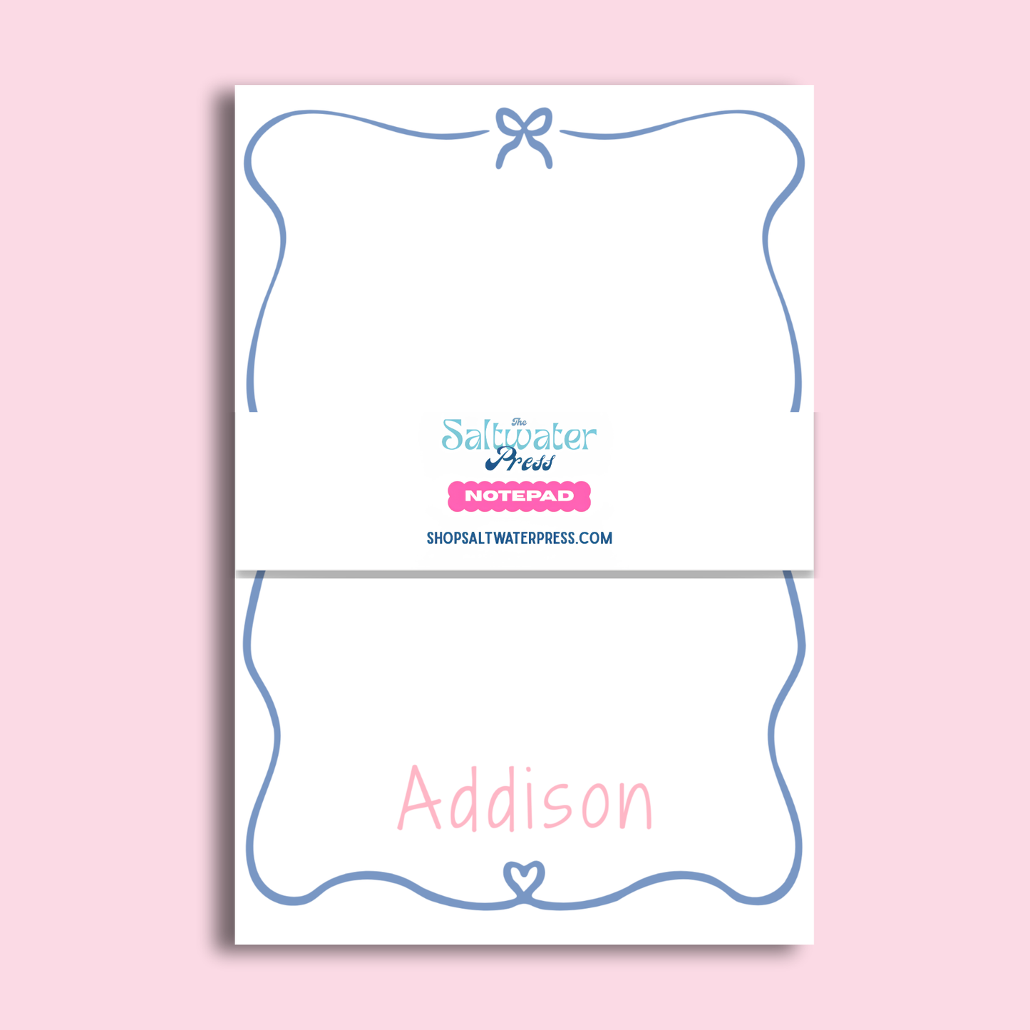 Personalized Bow Notepad