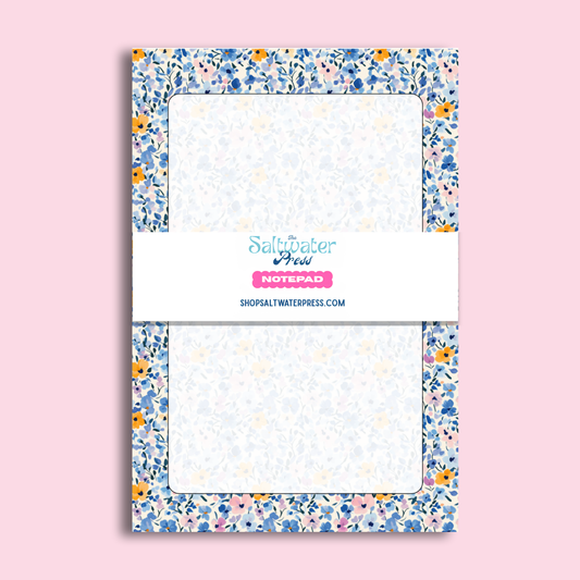 Blue Floral Notepad