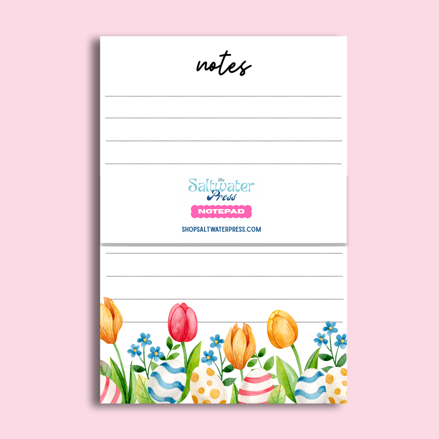 Easter Egg and Tulips Notepad