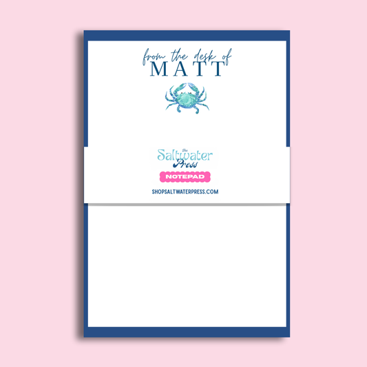 Personalized Crab Notepad