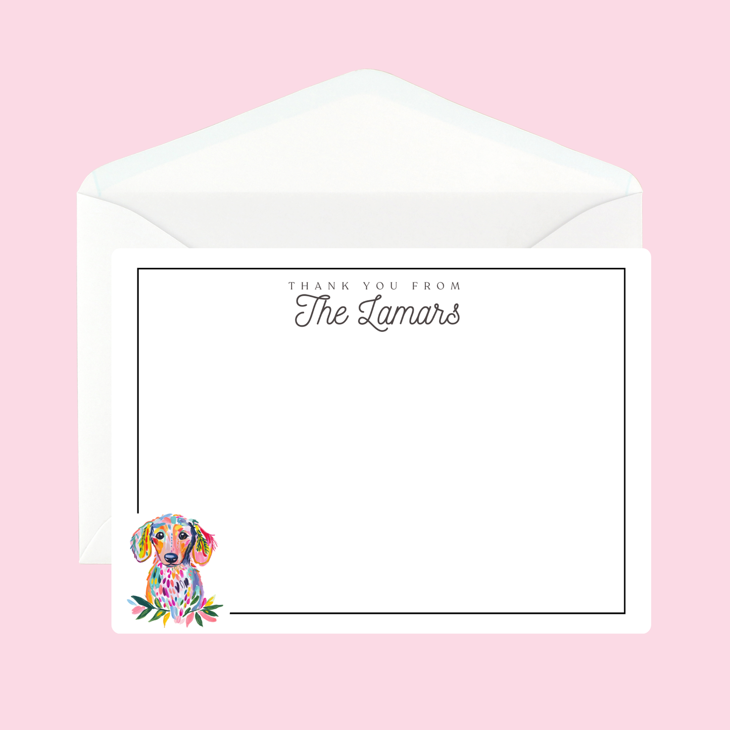 Personalized Dachshund Notecards